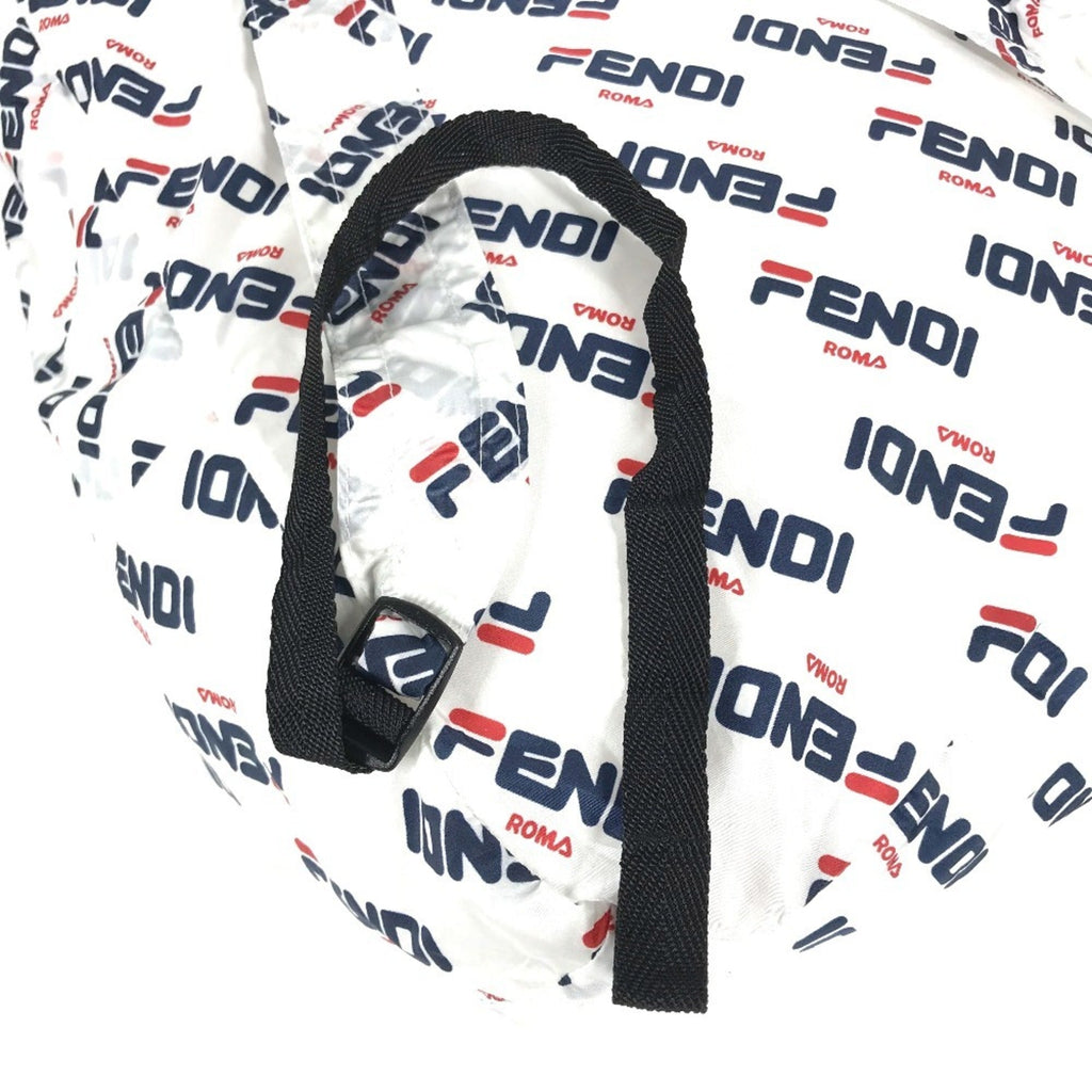 Fendi Navy Red Color White Nylon Backpack
