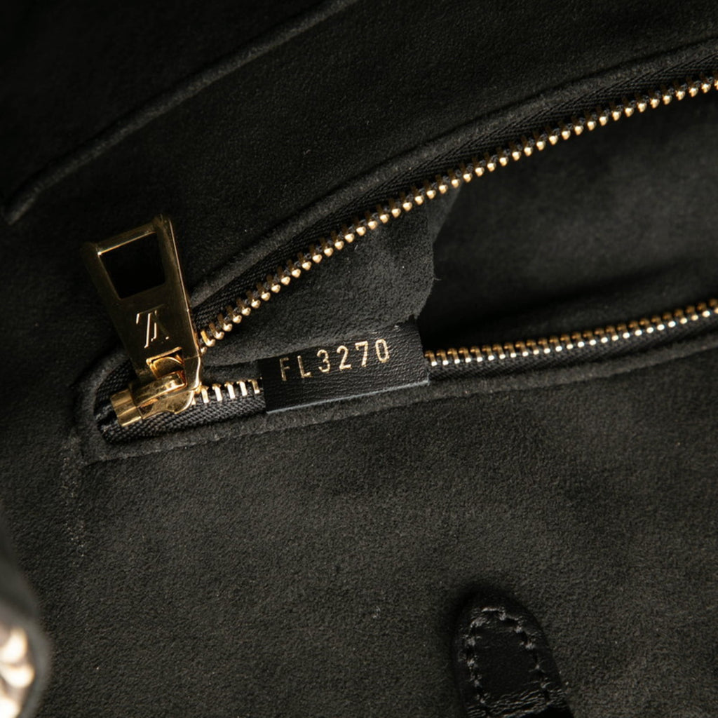 Louis Vuitton Black White Canvas Leather Handbag Tote Bag