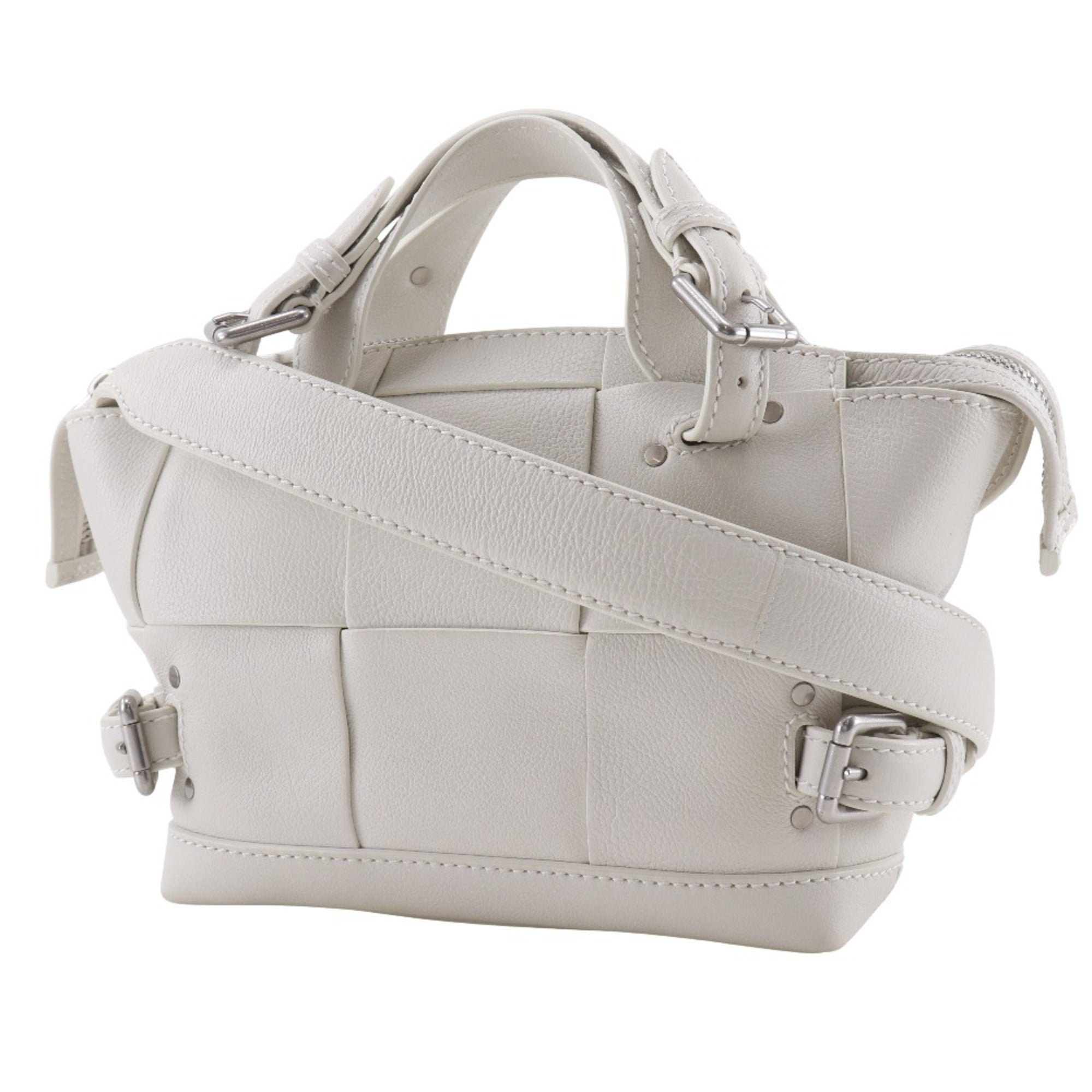 Bottega Veneta White Leather Handbag