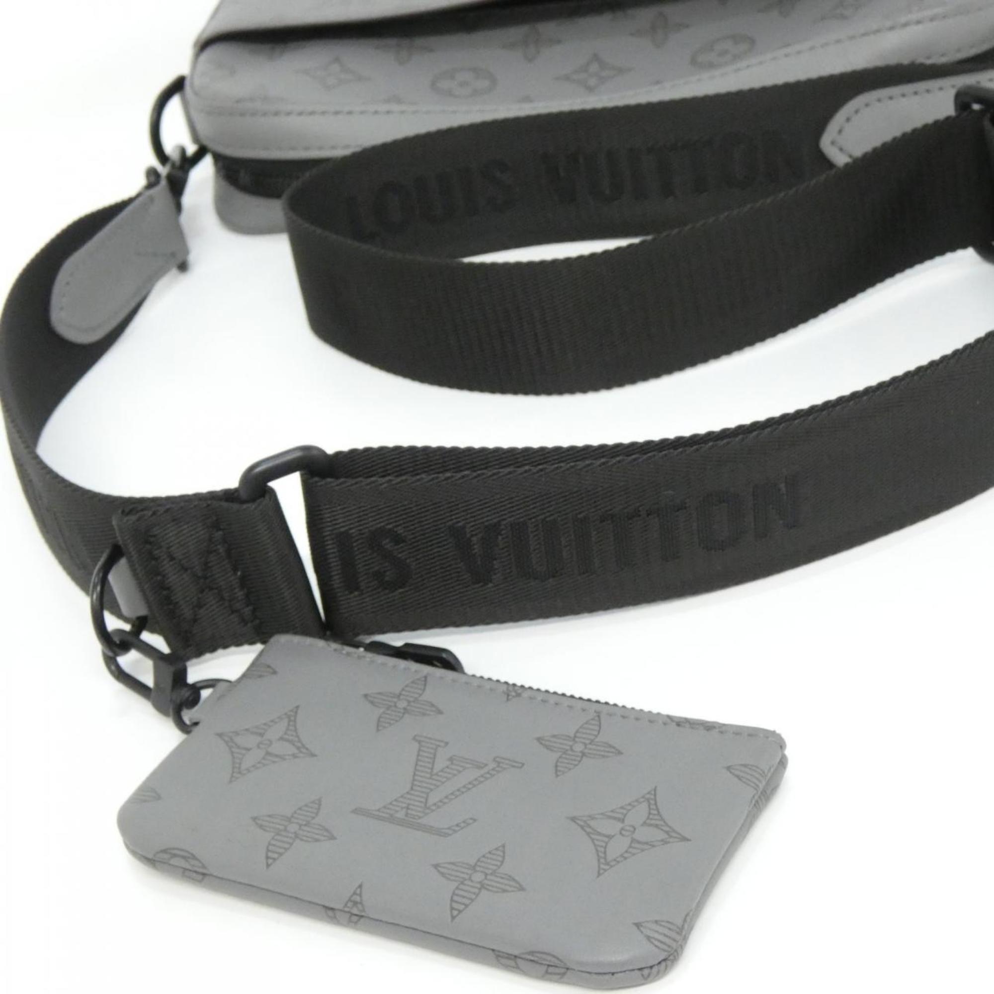 Louis Vuitton Gris Leather Pouch Shoulder Bag