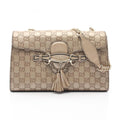 Gucci Horsebit Gold Leather Handbag Shoulder Bag (Pre-Owned)