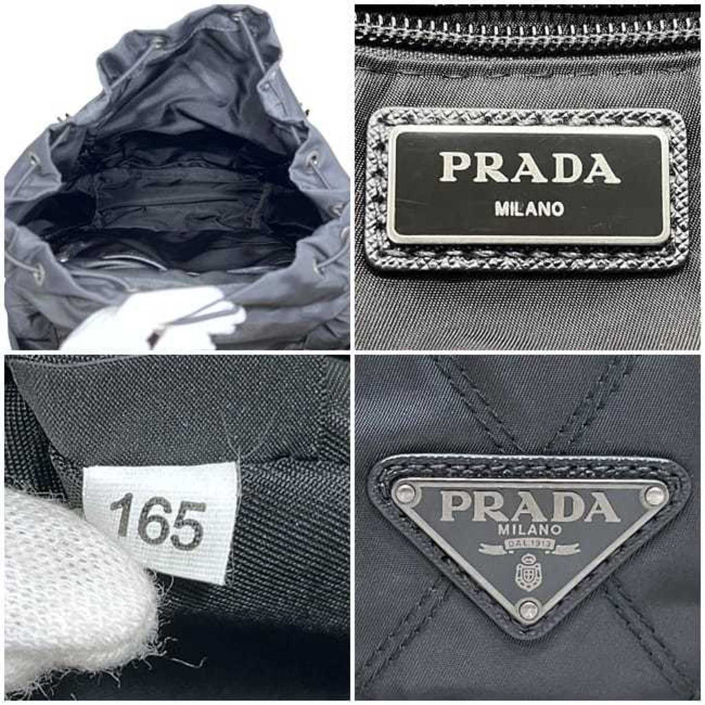 Prada Black Nero Nylon Leather Backpack