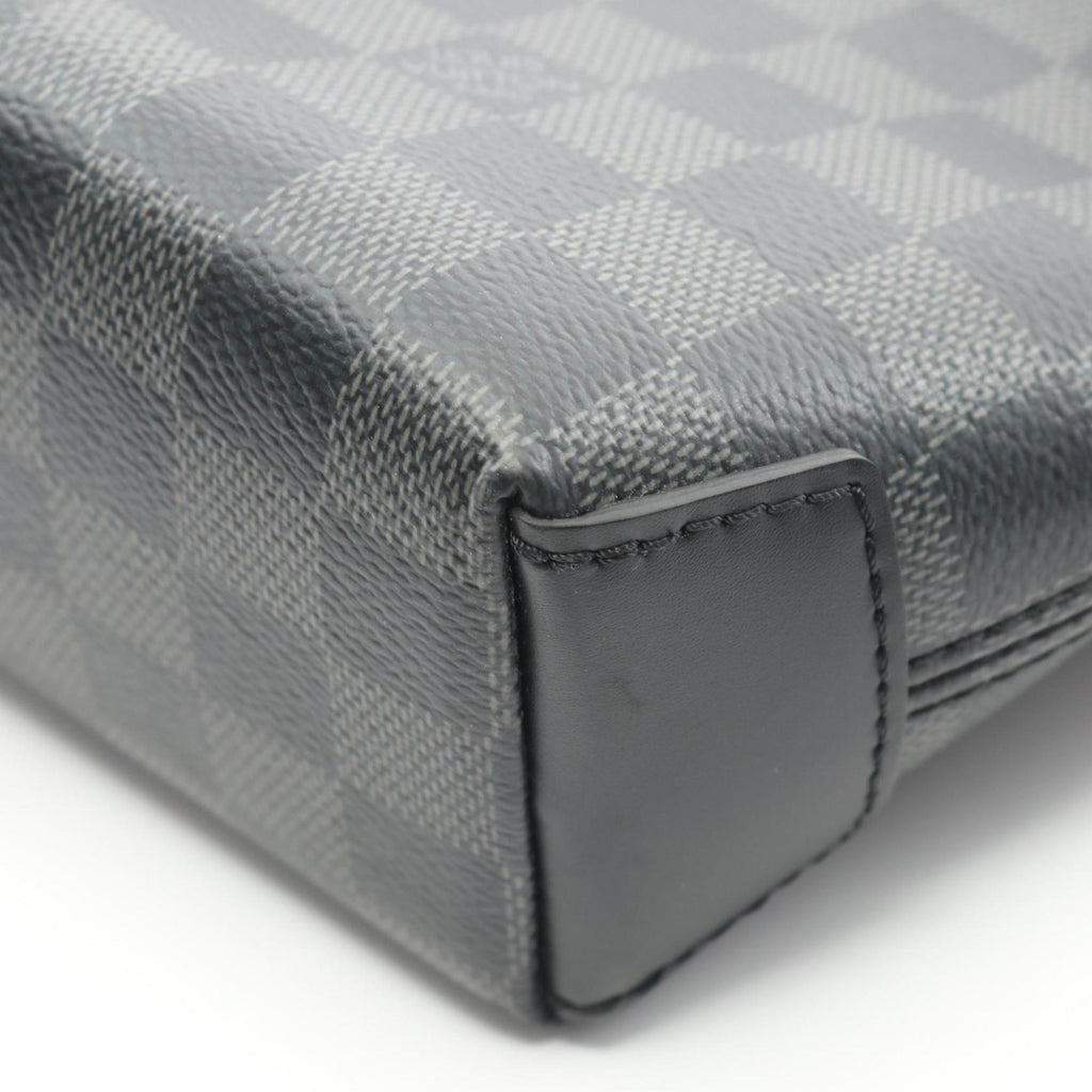 Louis Vuitton Black Coated Canvas Leather Shoulder Bag