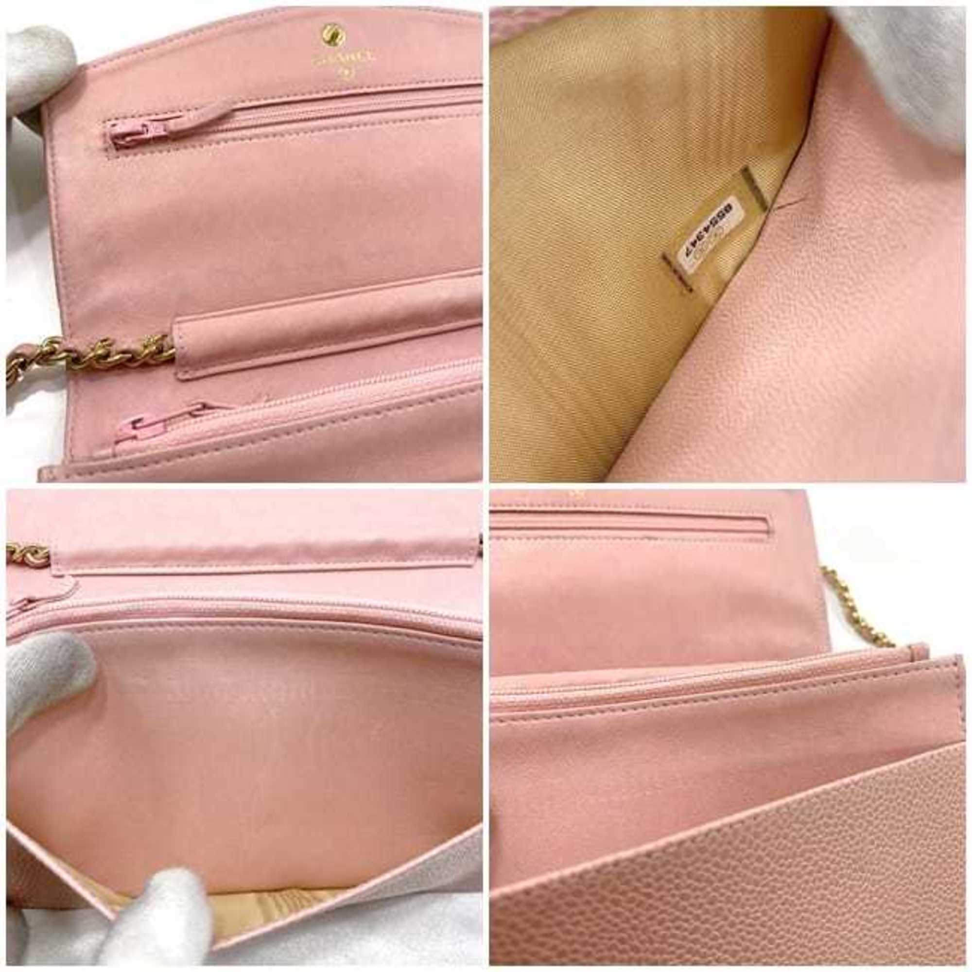 Chanel Pink Caviar Leather Shoulder Bag