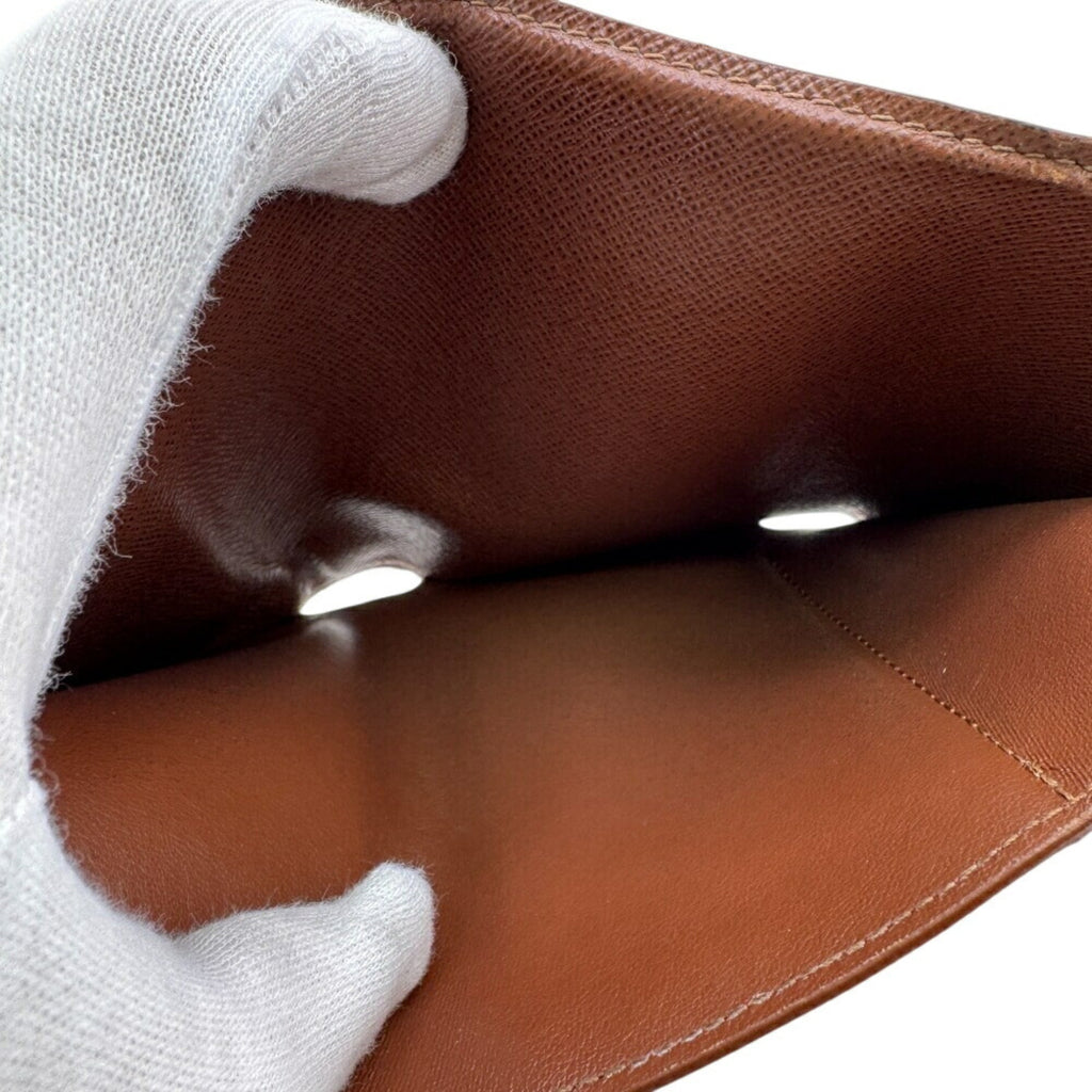 Louis Vuitton Gold Brown Leather Wallet (Tri-Fold)