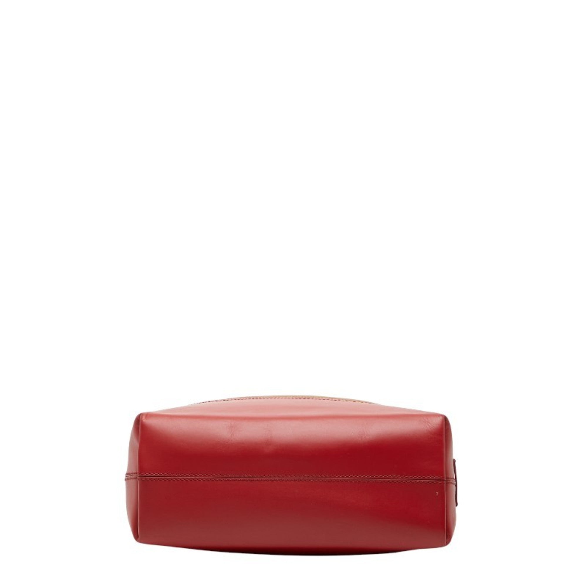 Fendi Selleria Red Brown Leather Tote Bag