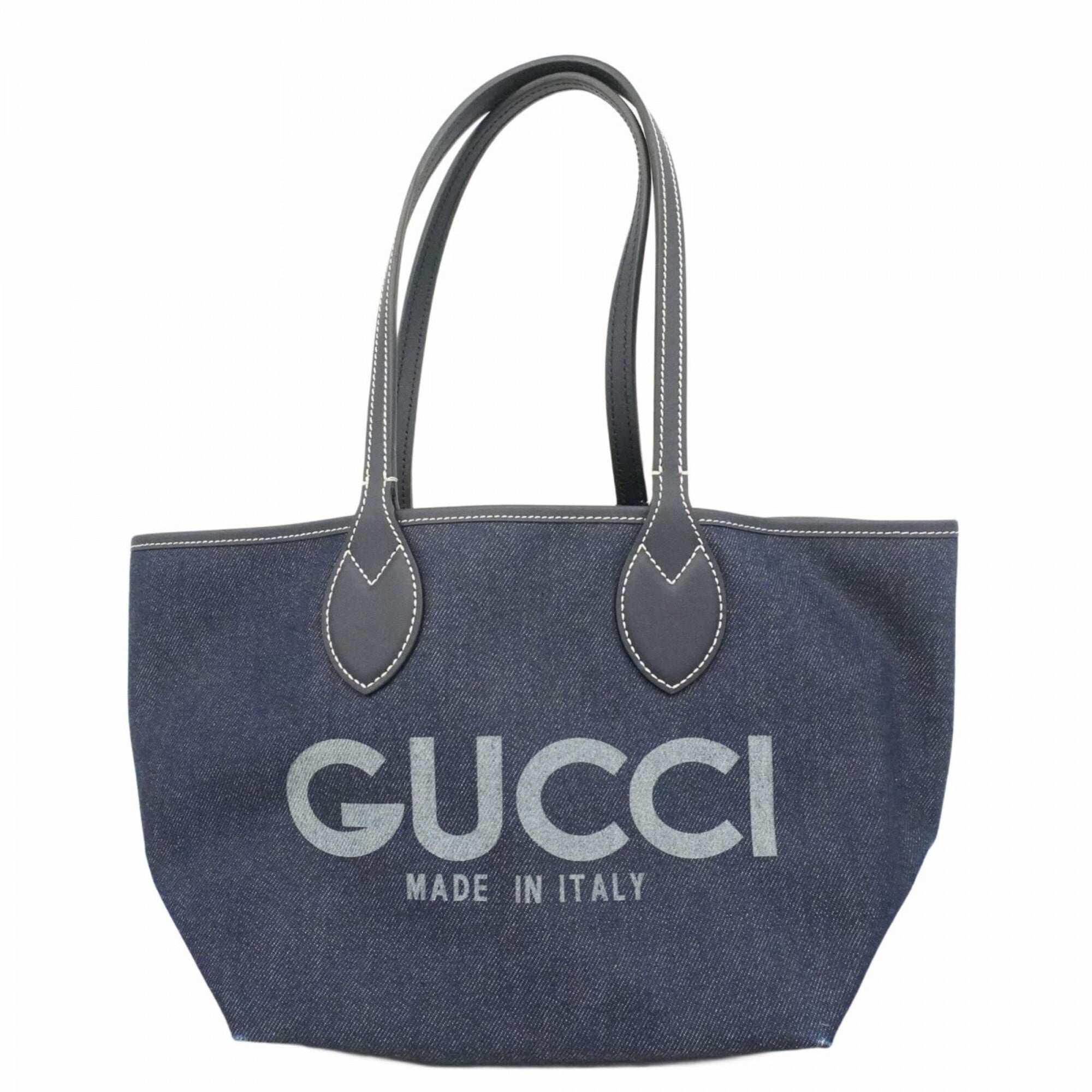 Gucci Navy Denim Tote Bag (Pre-Owned)