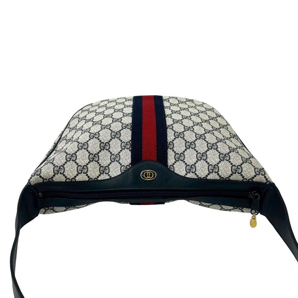Gucci Navy Red Color Pvc Leather Shoulder Bag (Pre-Owned)