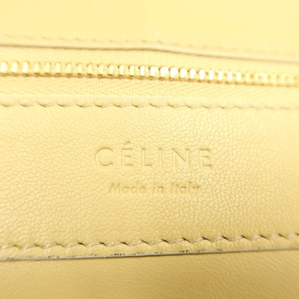 Celine Blue Cream Yellow Leather Handbag Shoulder Bag Tote Bag