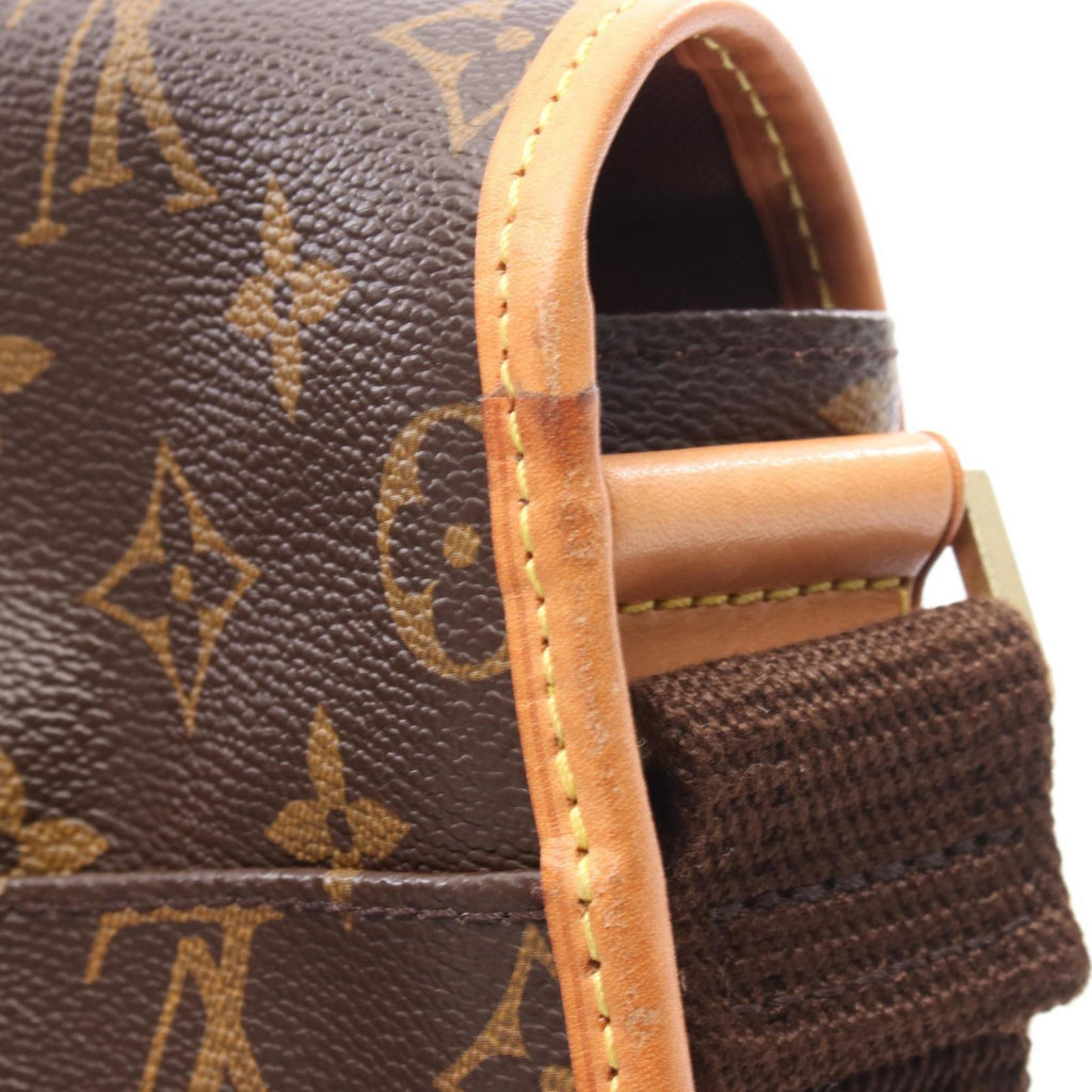 Louis Vuitton Brown Coated Canvas Leather Shoulder Bag