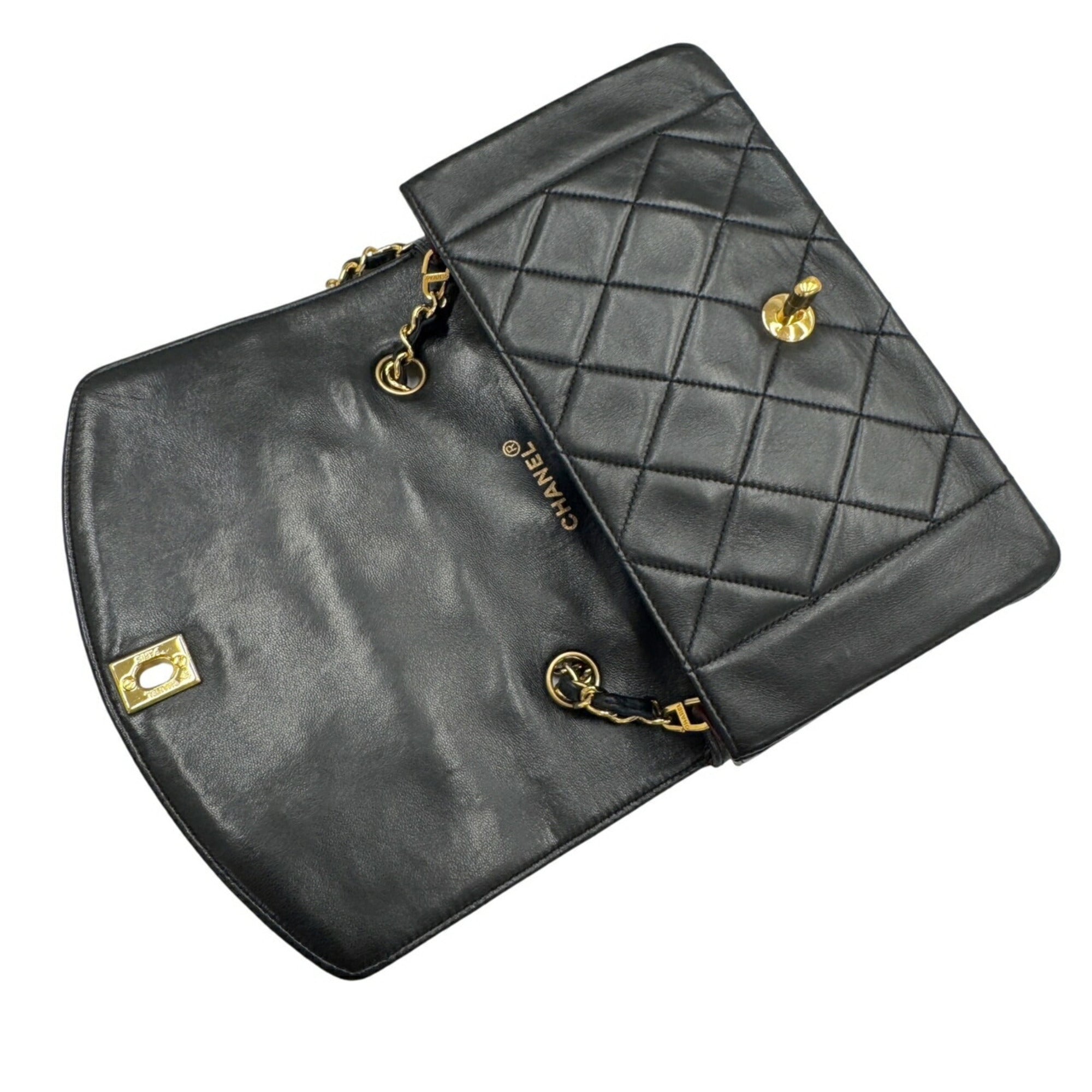 Chanel Matelasse Black Leather Shoulder Bag