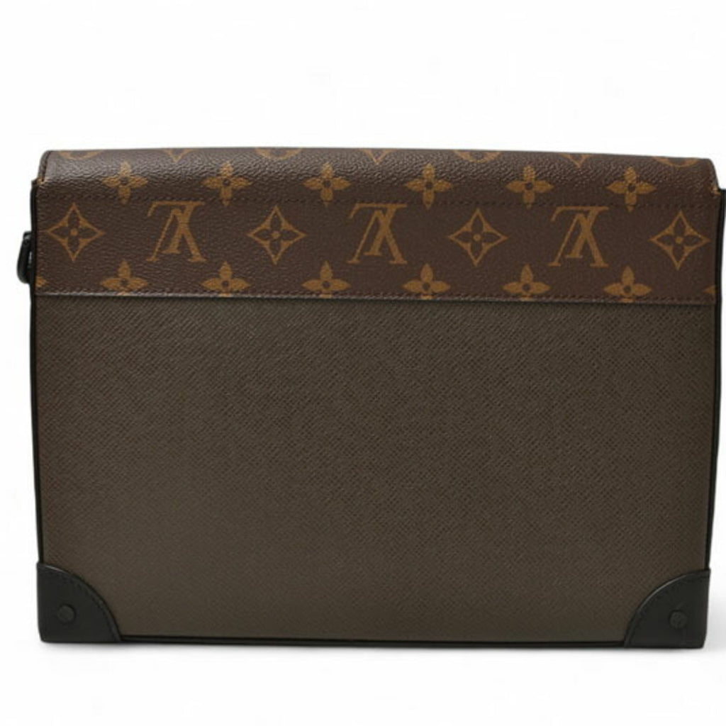 Louis Vuitton Brown Khaki Pvc Clutch Bag Pochette