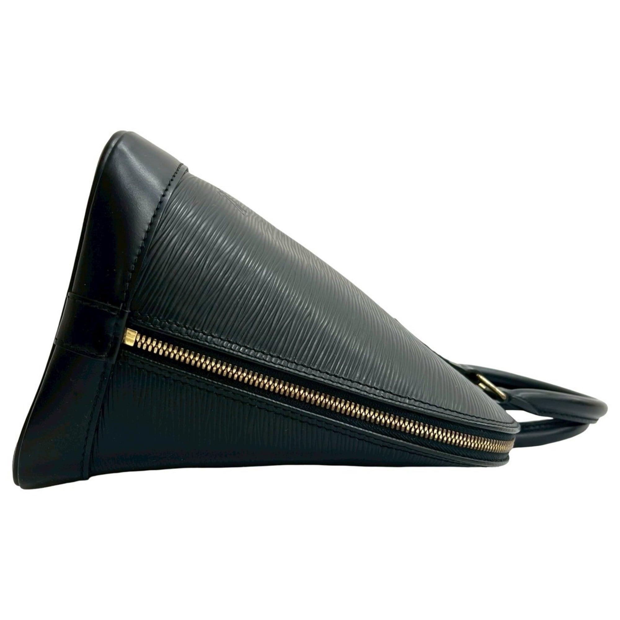 Louis Vuitton Black Leather Boston Bag Handbag