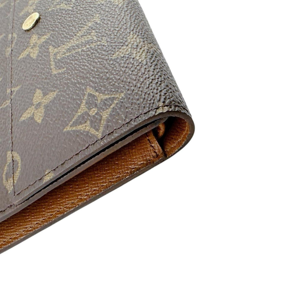 Louis Vuitton Brown Monogram Long Wallet (Tri-Fold)