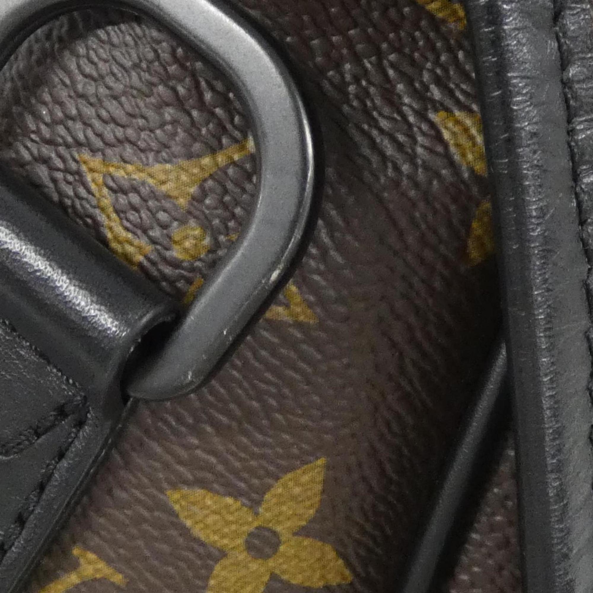 Louis Vuitton Black Brown Coated Canvas Shoulder Bag