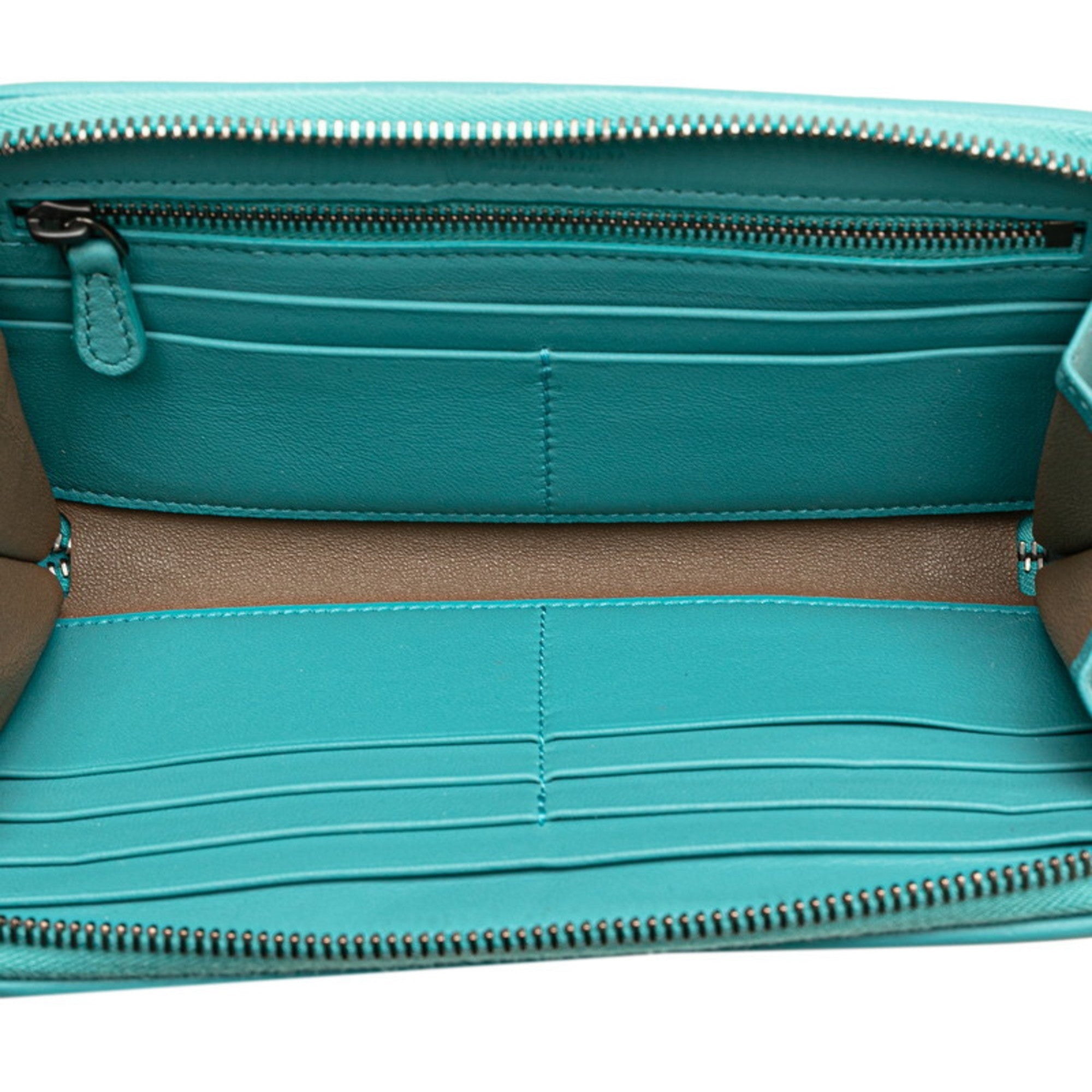 Bottega Veneta Emerald Green Leather Long Wallet (Bi-Fold)