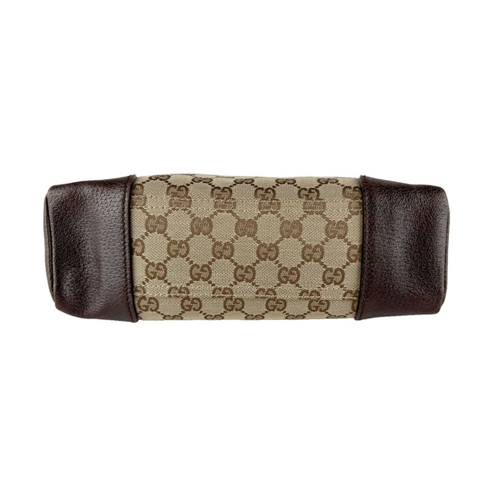 Gucci Brown Brown Gg Gg Canvas Leather Shoulder Bag (Pre-Owned)