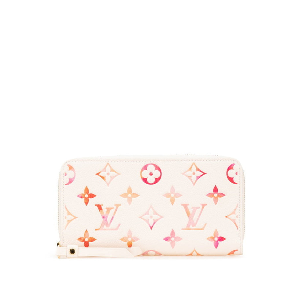 Louis Vuitton Pink White Pvc Leather Long Wallet