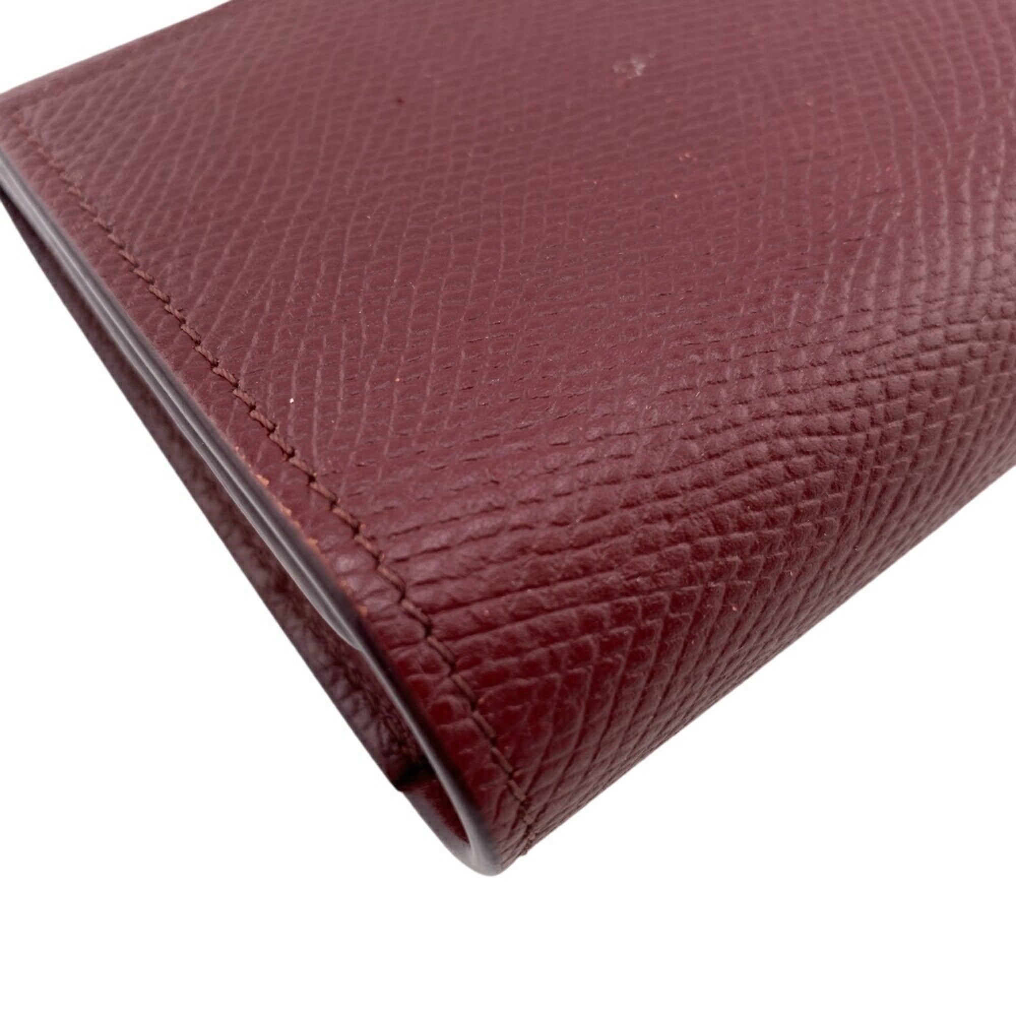 Celine Bordeaux Leather Long Wallet (Bi-Fold)