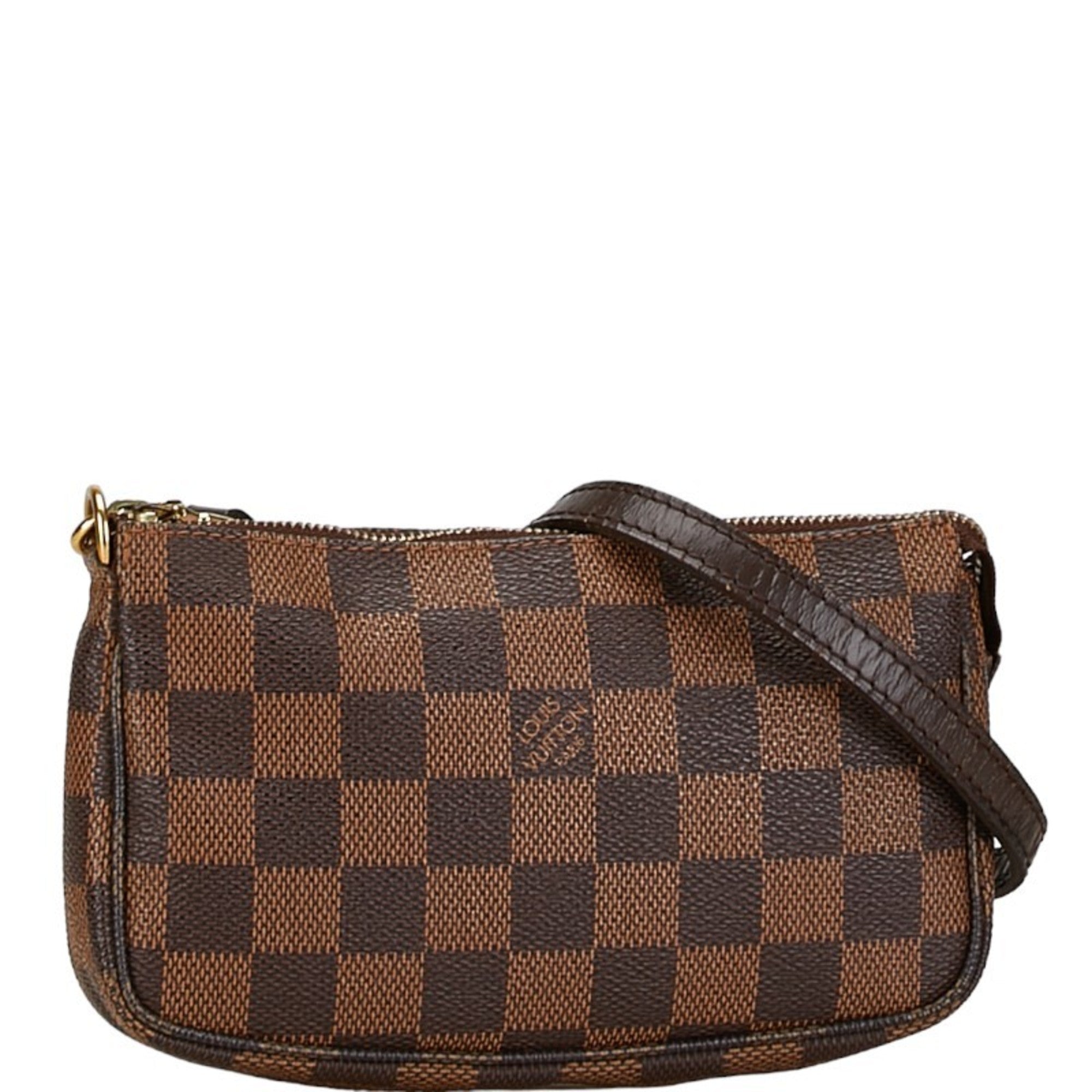 Louis Vuitton Brown Pvc Leather Handbag Pochette Pouch