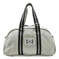 Chanel Black Silver Nylon Boston Bag Handbag