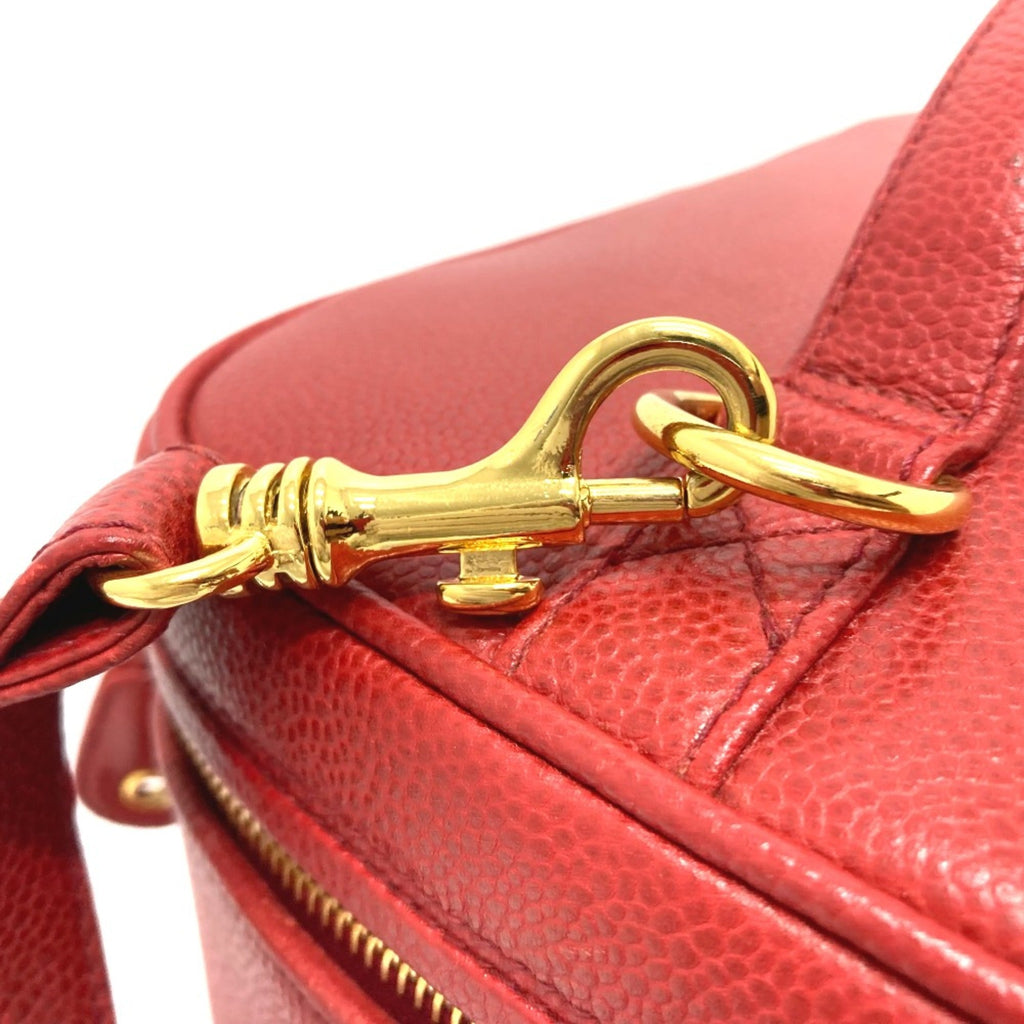 Chanel Red Leather Shoulder Bag