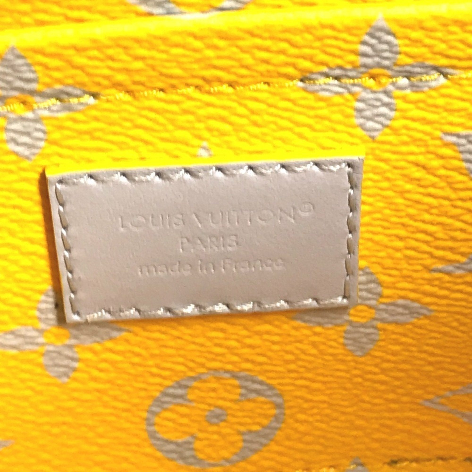 Louis Vuitton Gray Yellow Monogram Clutch Bag Pouch