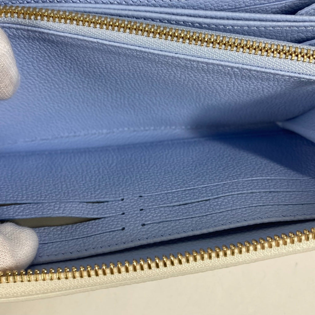 Louis Vuitton Monogram Empreinte Blue White Monogram Empreinte Long Bill Wallet
