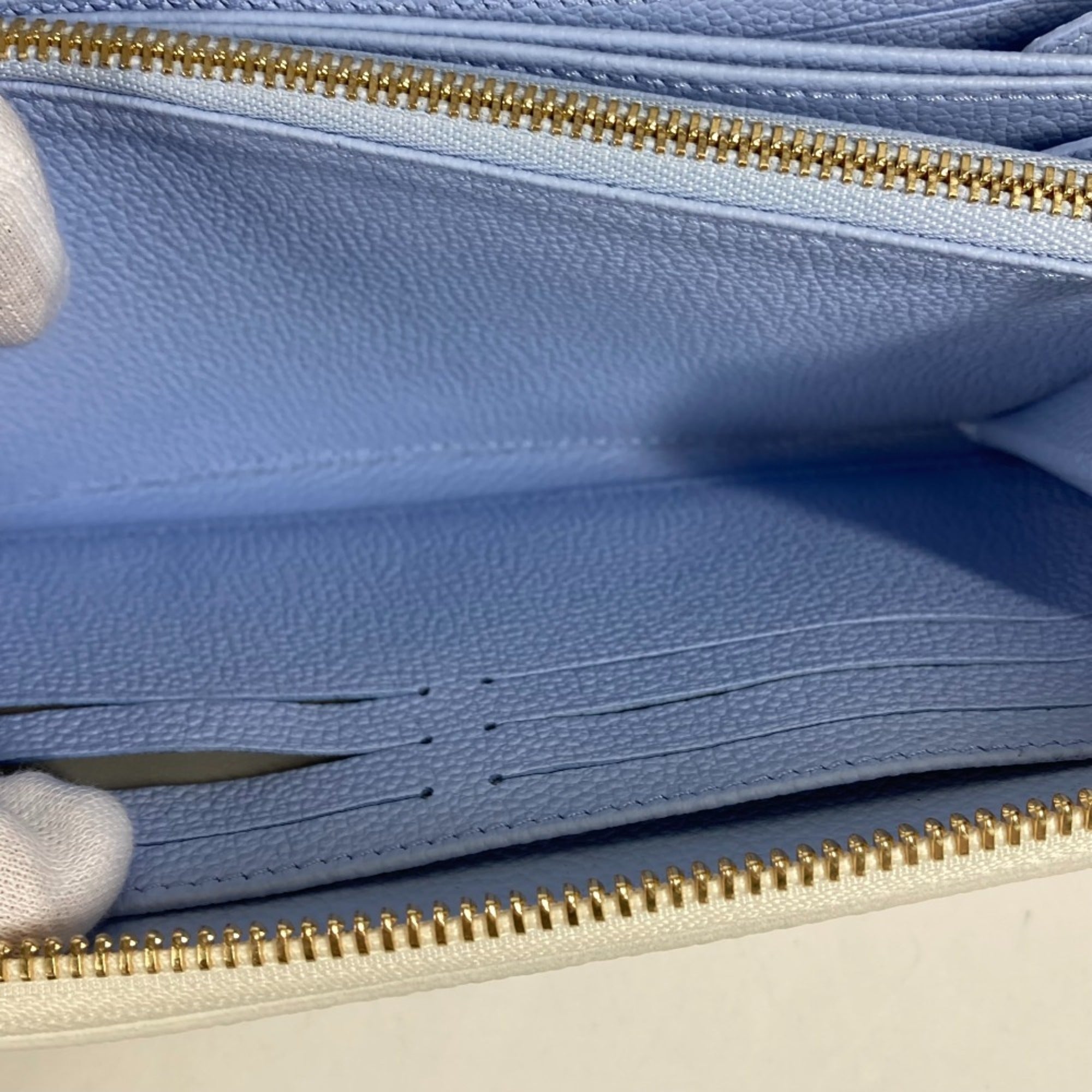 Louis Vuitton Monogram Empreinte Blue White Monogram Empreinte Long Bill Wallet