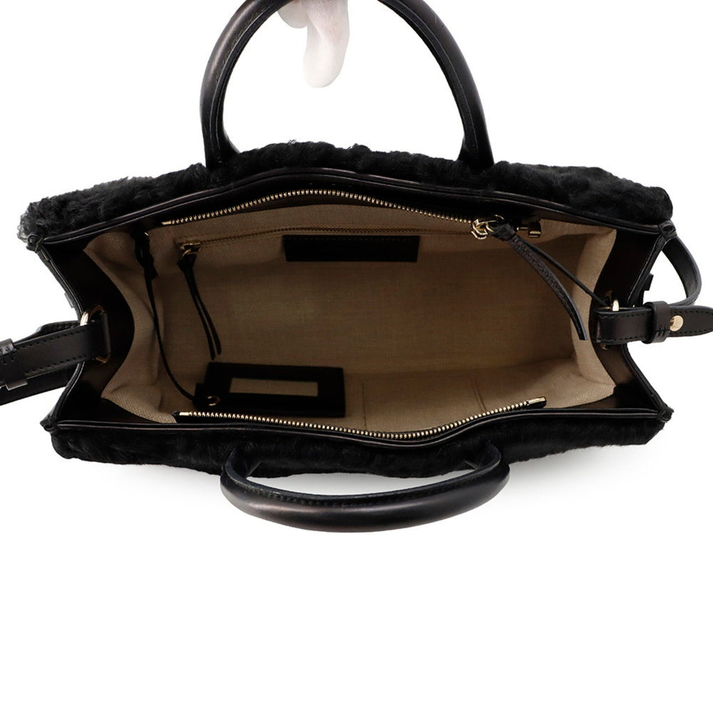 Balenciaga Black Fur Handbag Shoulder