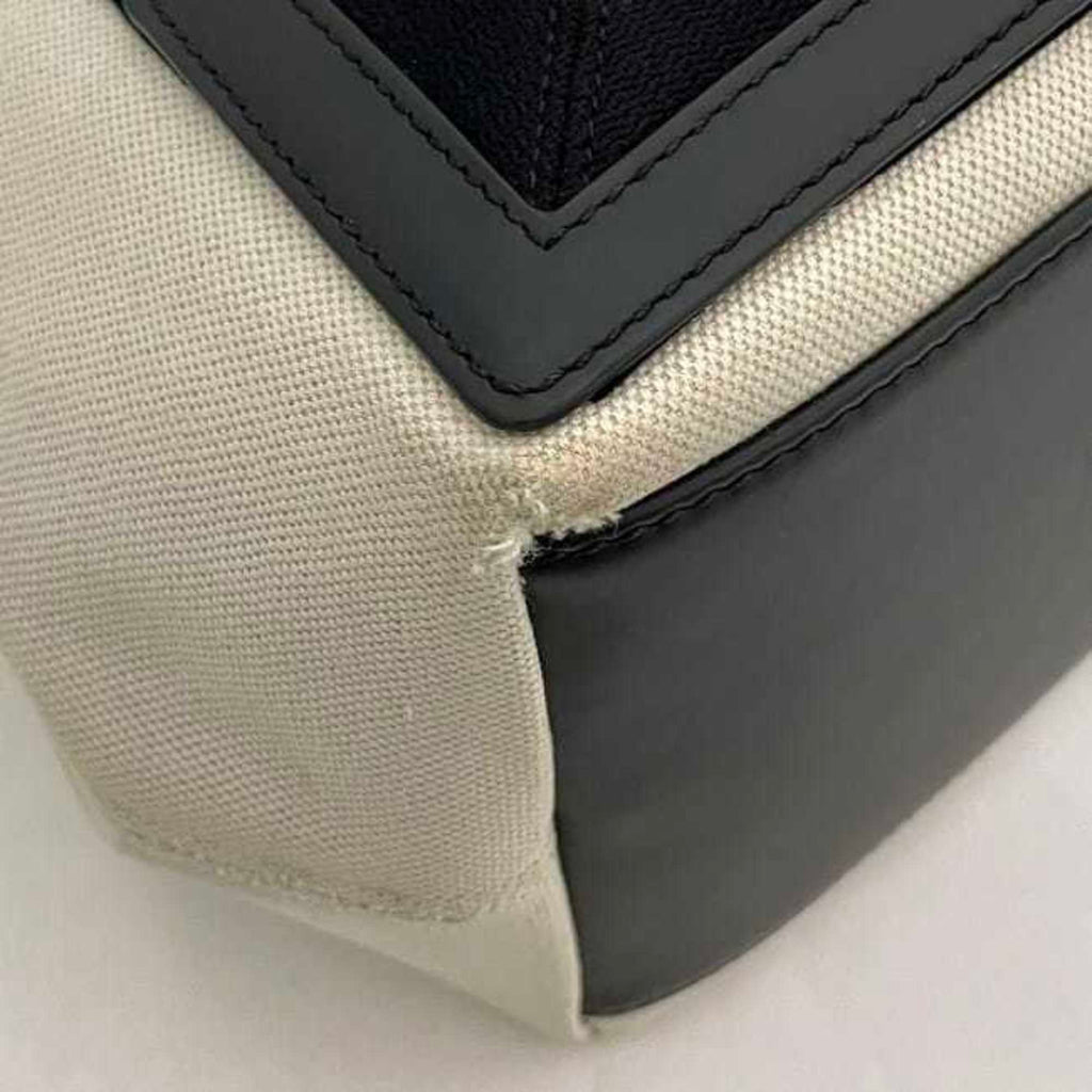 Balenciaga Black White Canvas Leather Handbag Tote