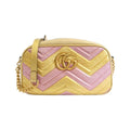 Gucci Gold Pink Leather Shoulder Bag (Pre-Owned)