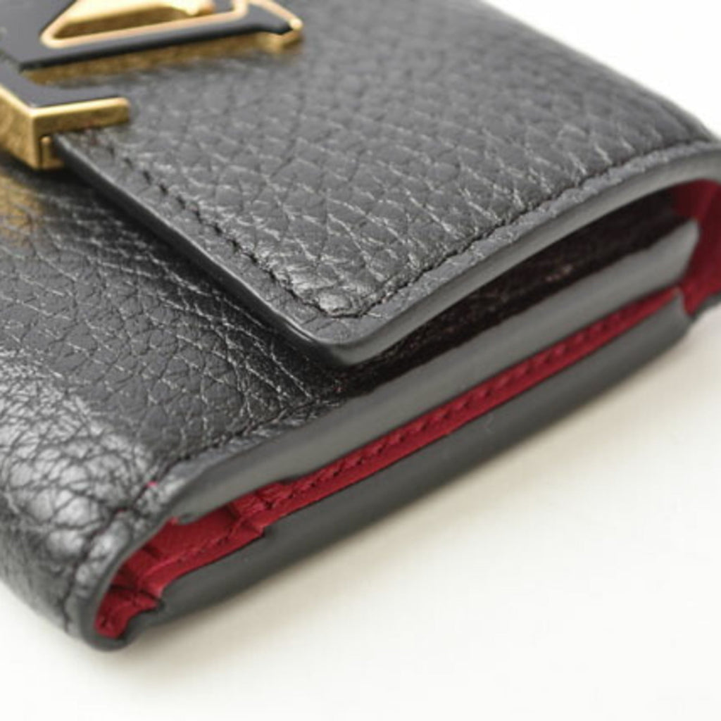 Louis Vuitton Taurillon Noir Leather Wallet (Tri-Fold)