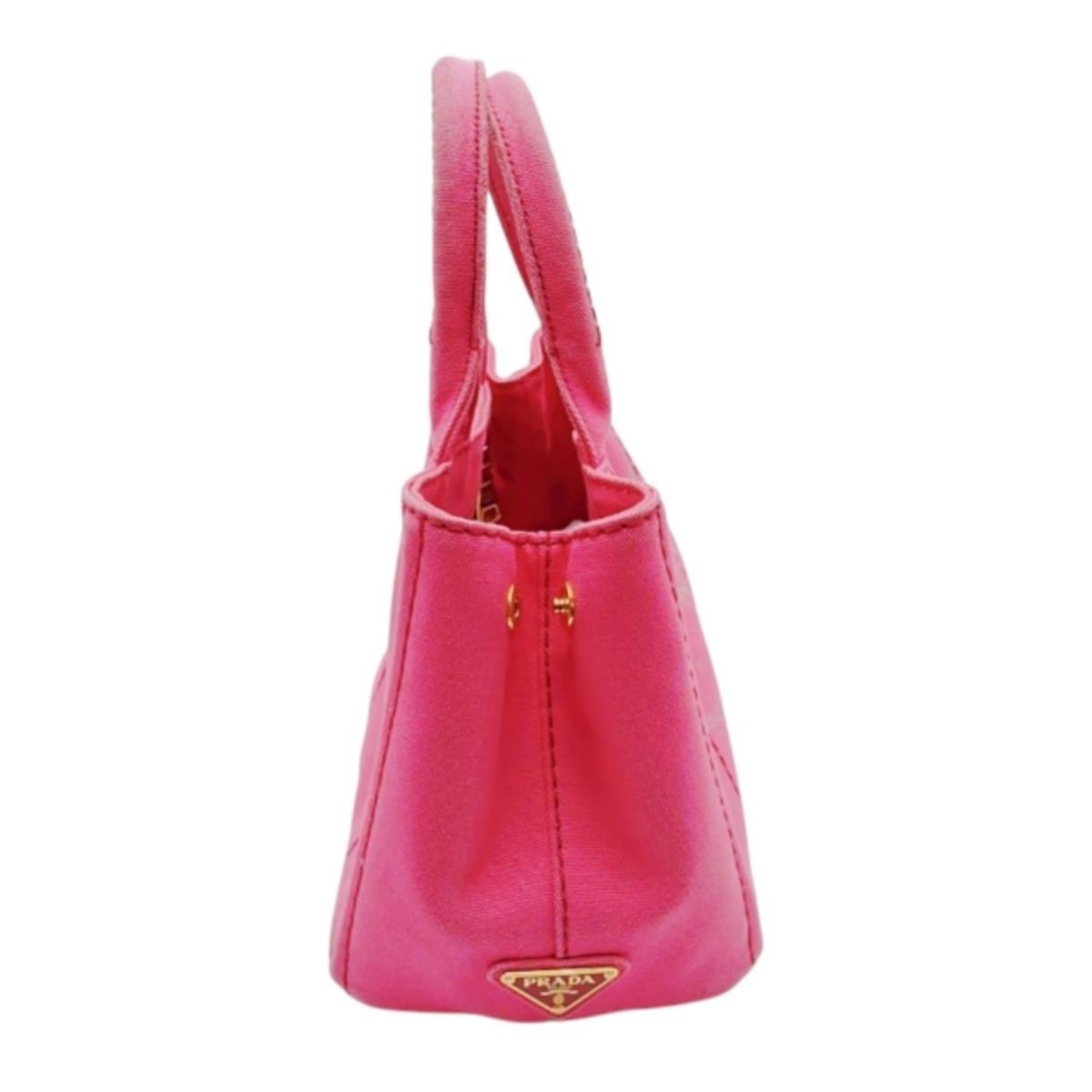 Prada Pink Canvas Tote Bag