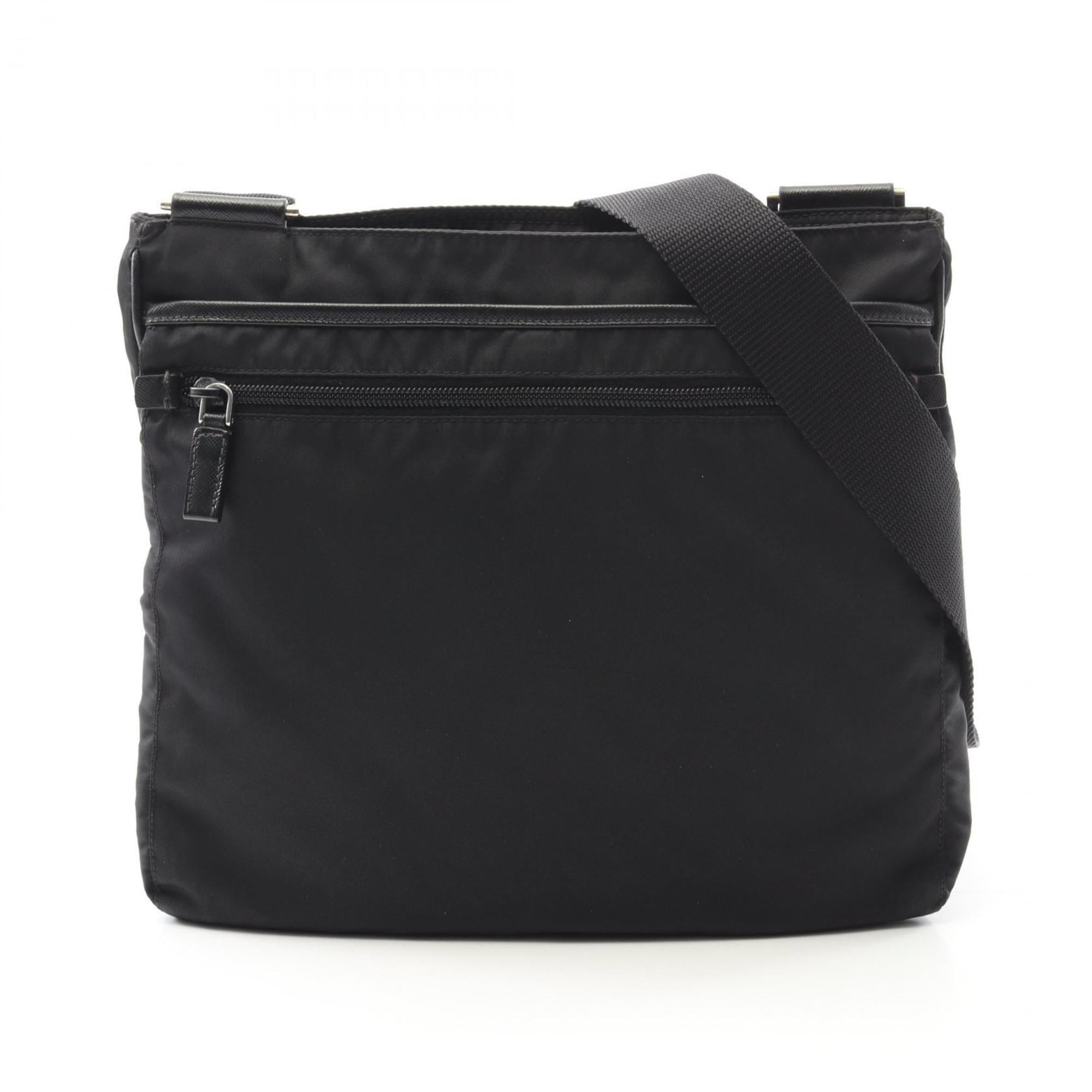 Prada Black Nylon Leather Shoulder Bag