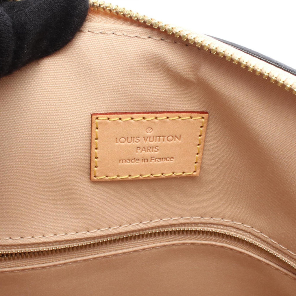 Louis Vuitton Beige Black Leather Handbag