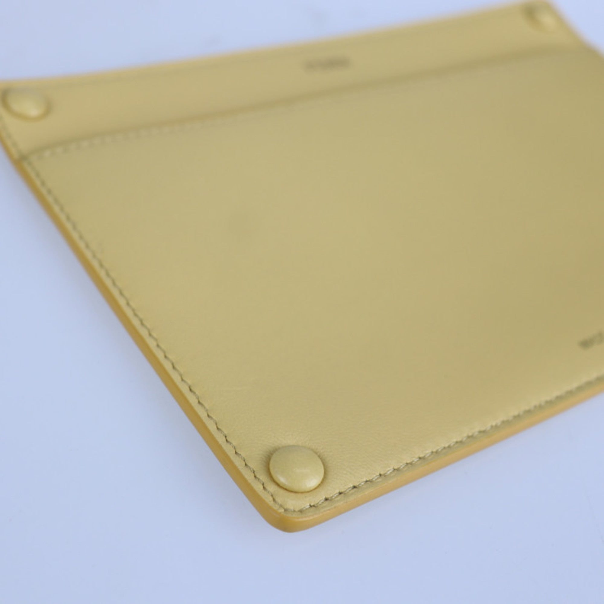 Fendi Cream Yellow Leather Pouch