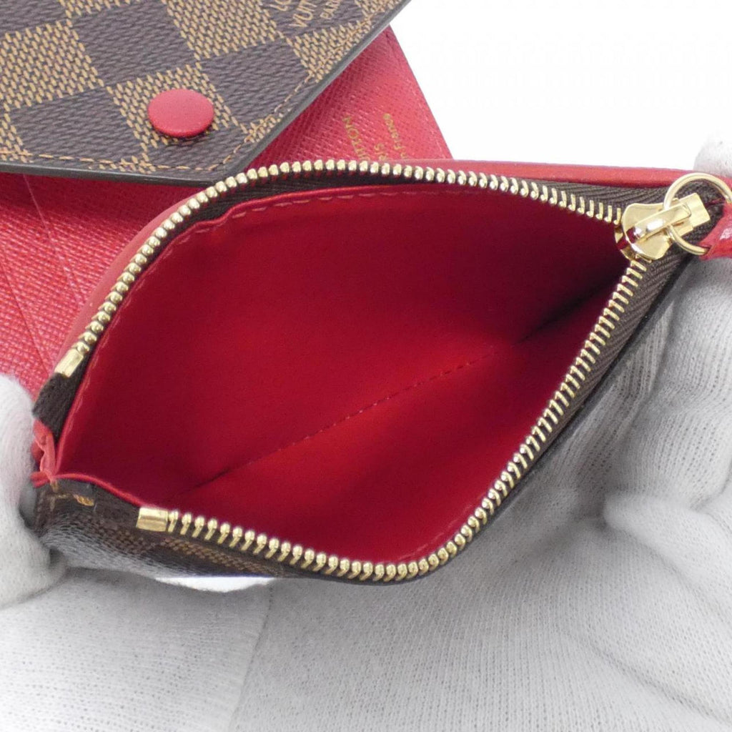 Louis Vuitton Ebene Rouge Coated Canvas Wallet (Tri-Fold)