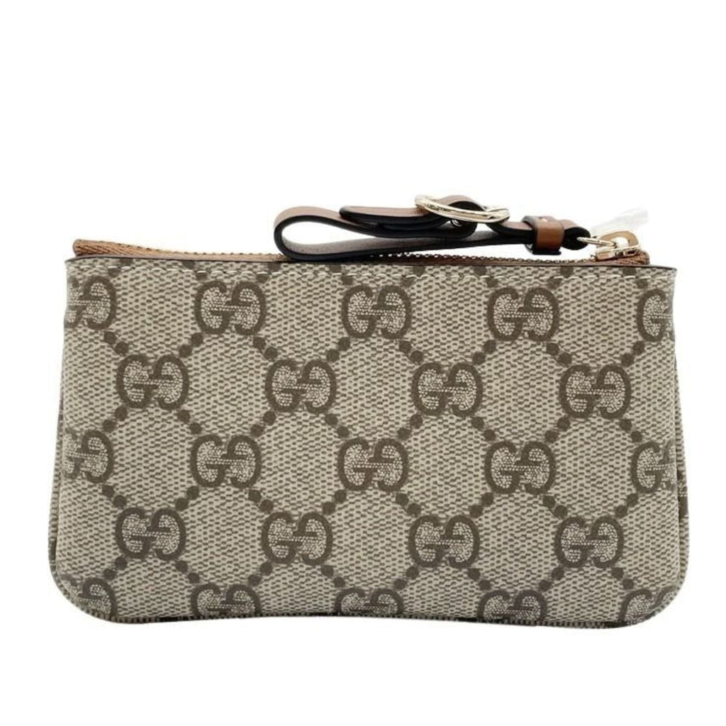 Gucci Gg Supreme Beige Brown Pvc Leather/Webbing Coin Purse/Coin Case (Pre-Owned)