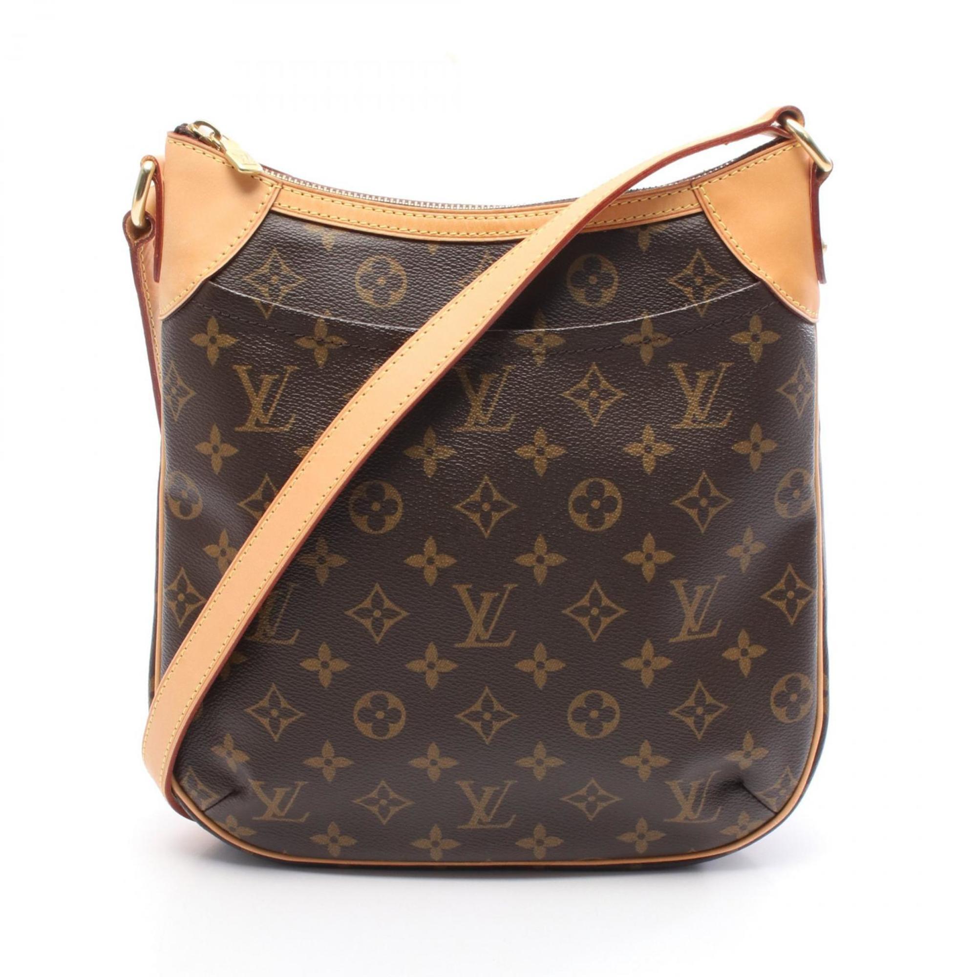 Louis Vuitton Brown Coated Canvas Leather Shoulder Bag