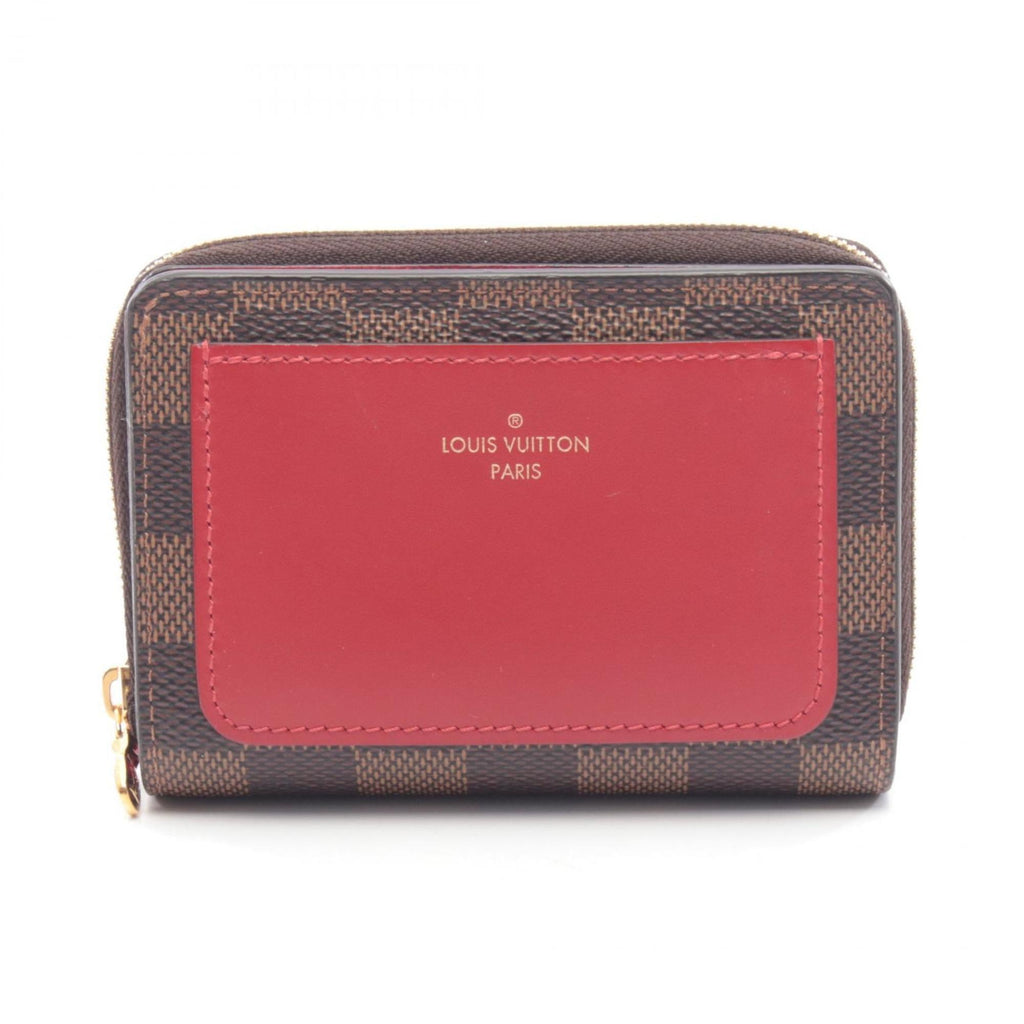 Louis Vuitton Brown Damier Canvas Red Color Damier Canvas Wallet