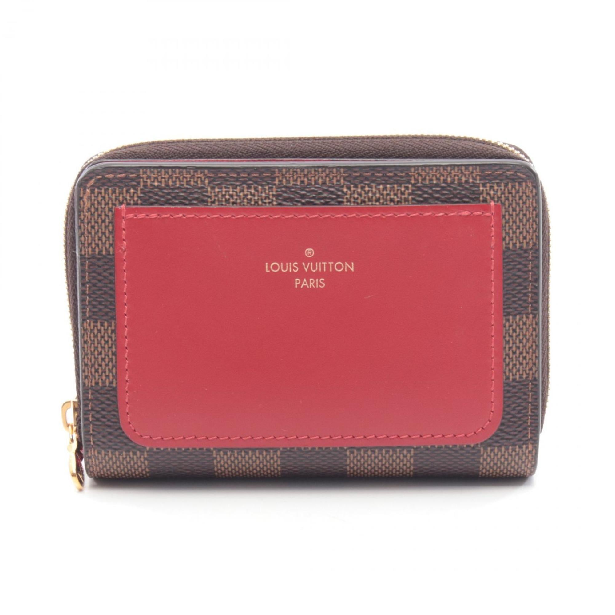 Louis Vuitton Brown Damier Canvas Red Color Damier Canvas Wallet