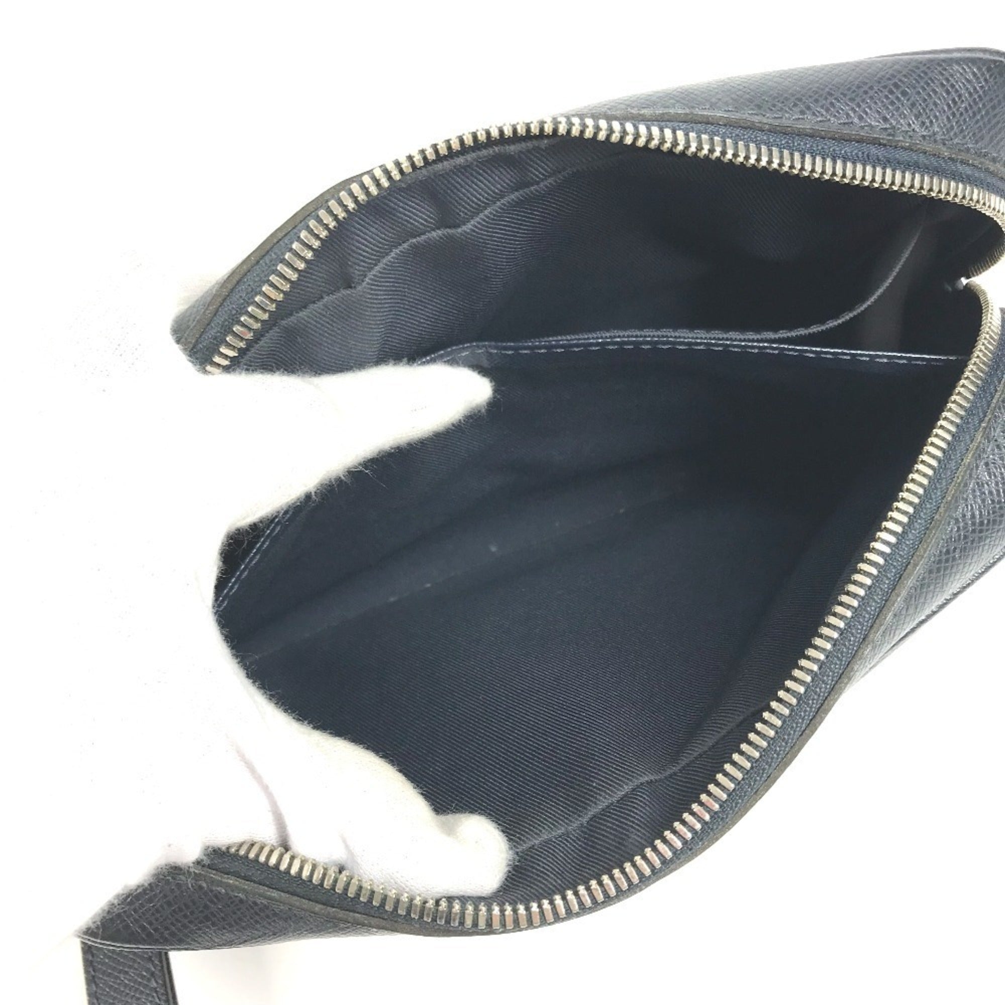 Louis Vuitton Navy Navy Blue Taiga Leather Clutch Bag Pochette Pouch