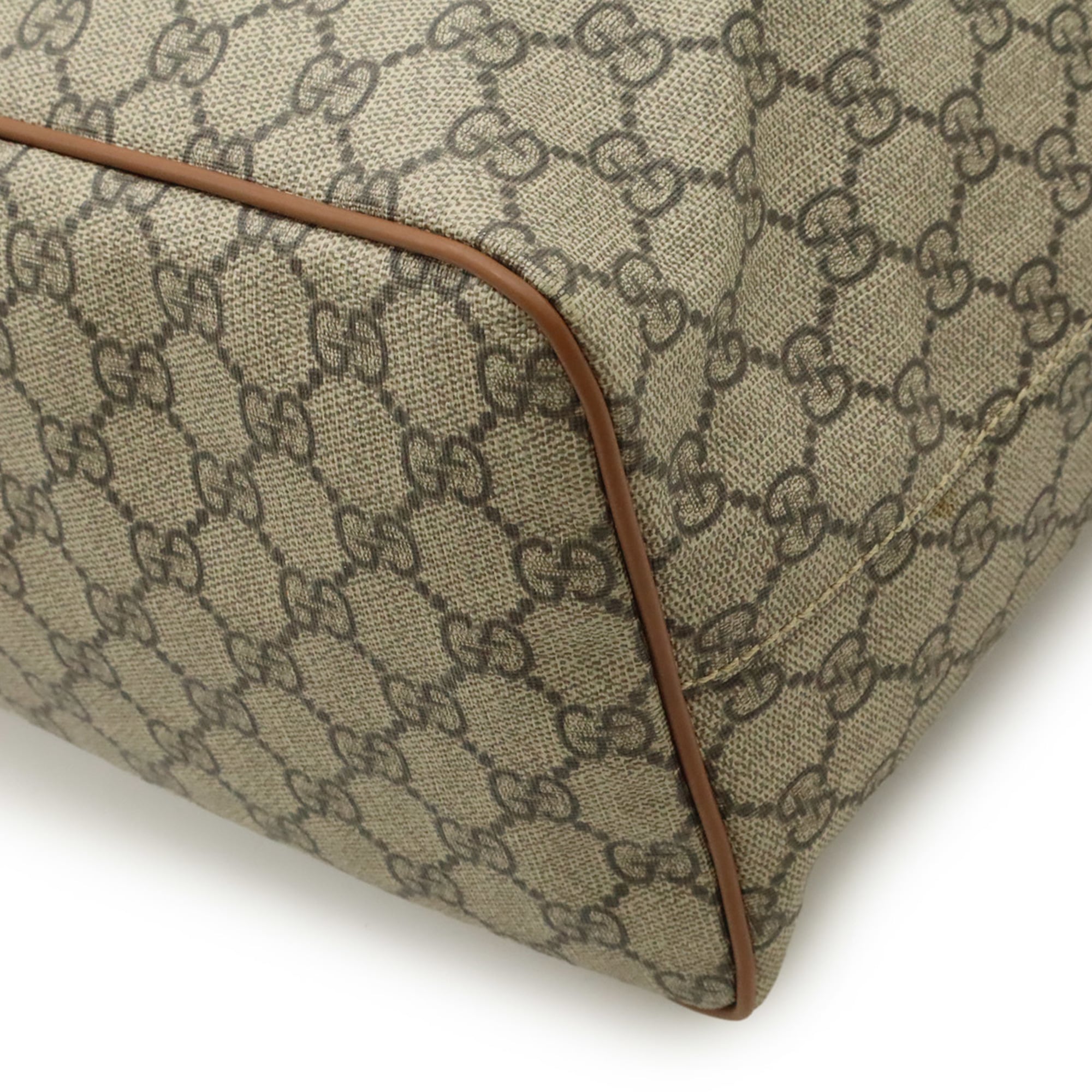 Gucci Beige Brown Brown Gg Supreme Shoulder Bag Tote Bag (Pre-Owned)