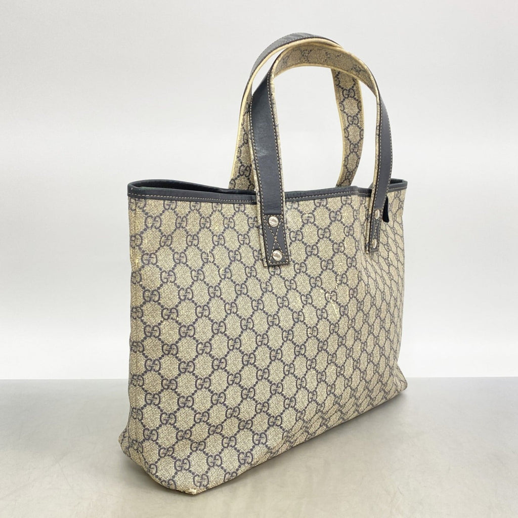 Gucci Beige Navy Pvc Tote Bag (Pre-Owned)