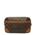 Louis Vuitton Brown Pvc Leather Clutch Bag