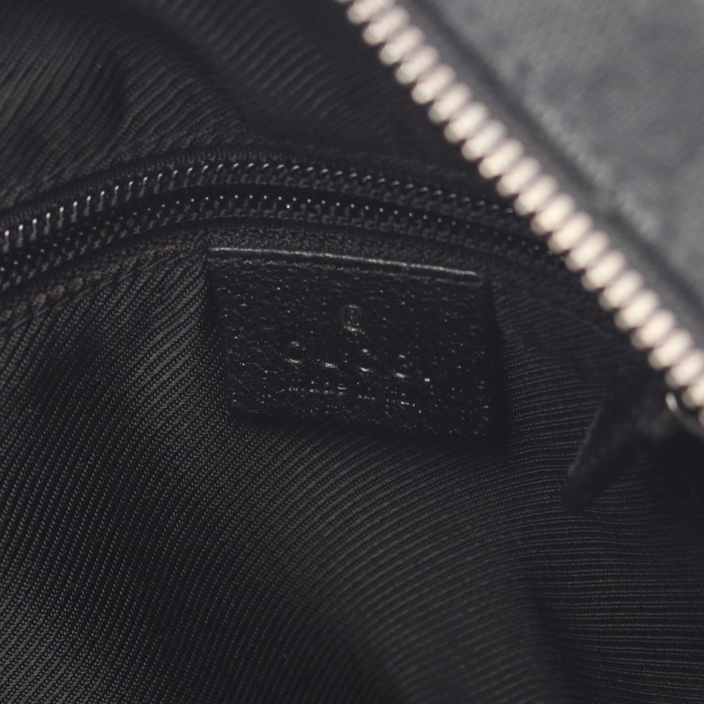 Gucci Black Gg Canvas Leather Handbag Shoulder Bag (Pre-Owned)