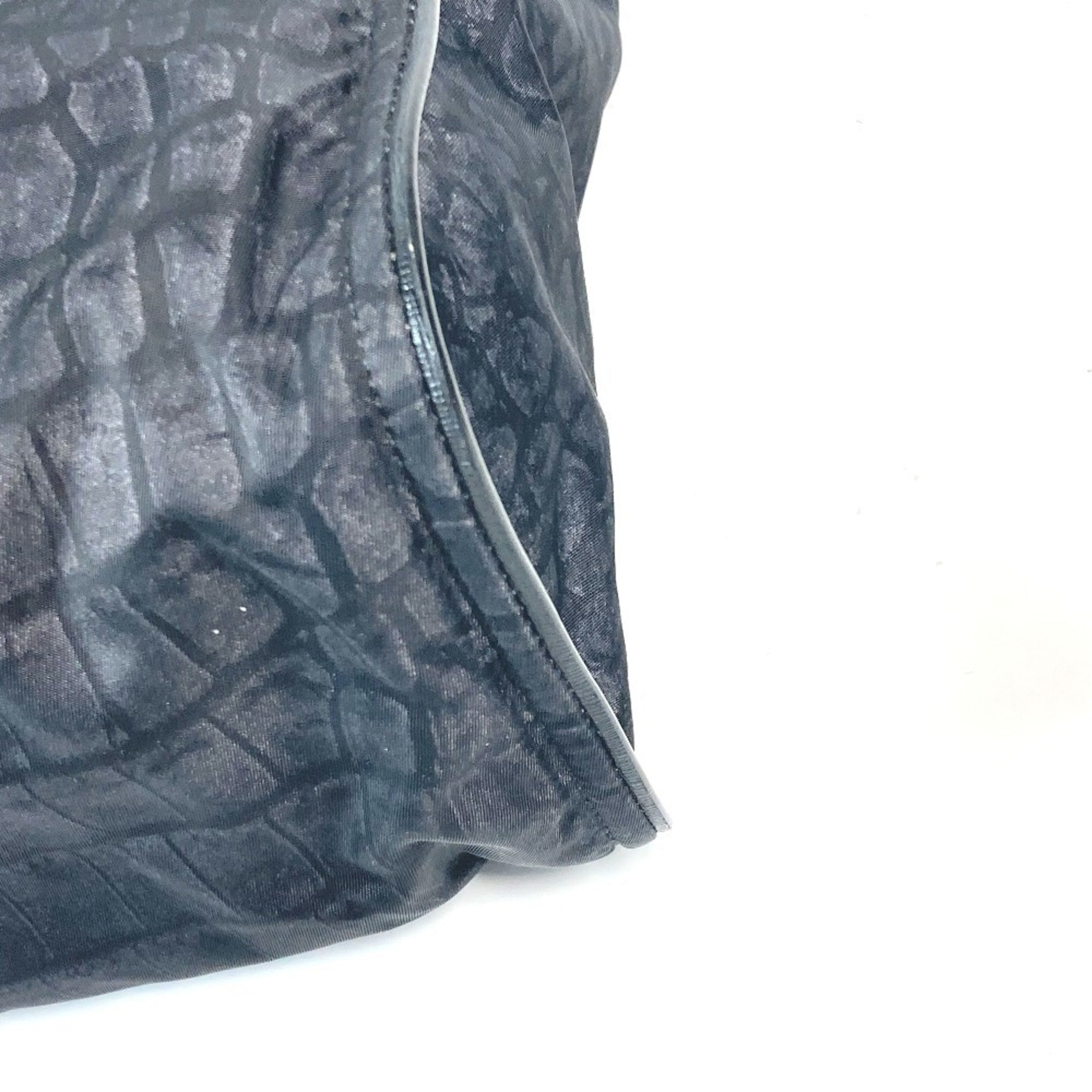 Fendi Black Nylon Leather Shoulder Bag Tote Bag