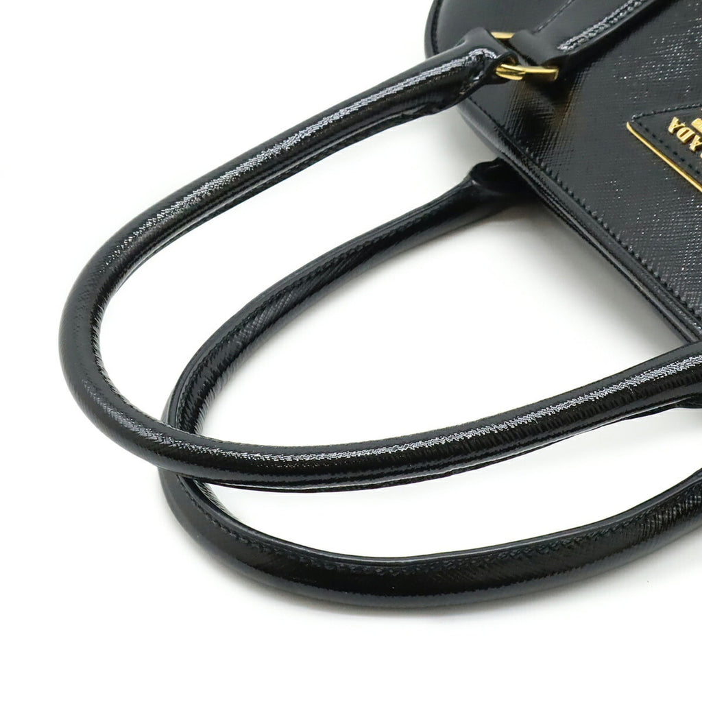 Prada Black Nero Patent Leather Handbag Shoulder Bag