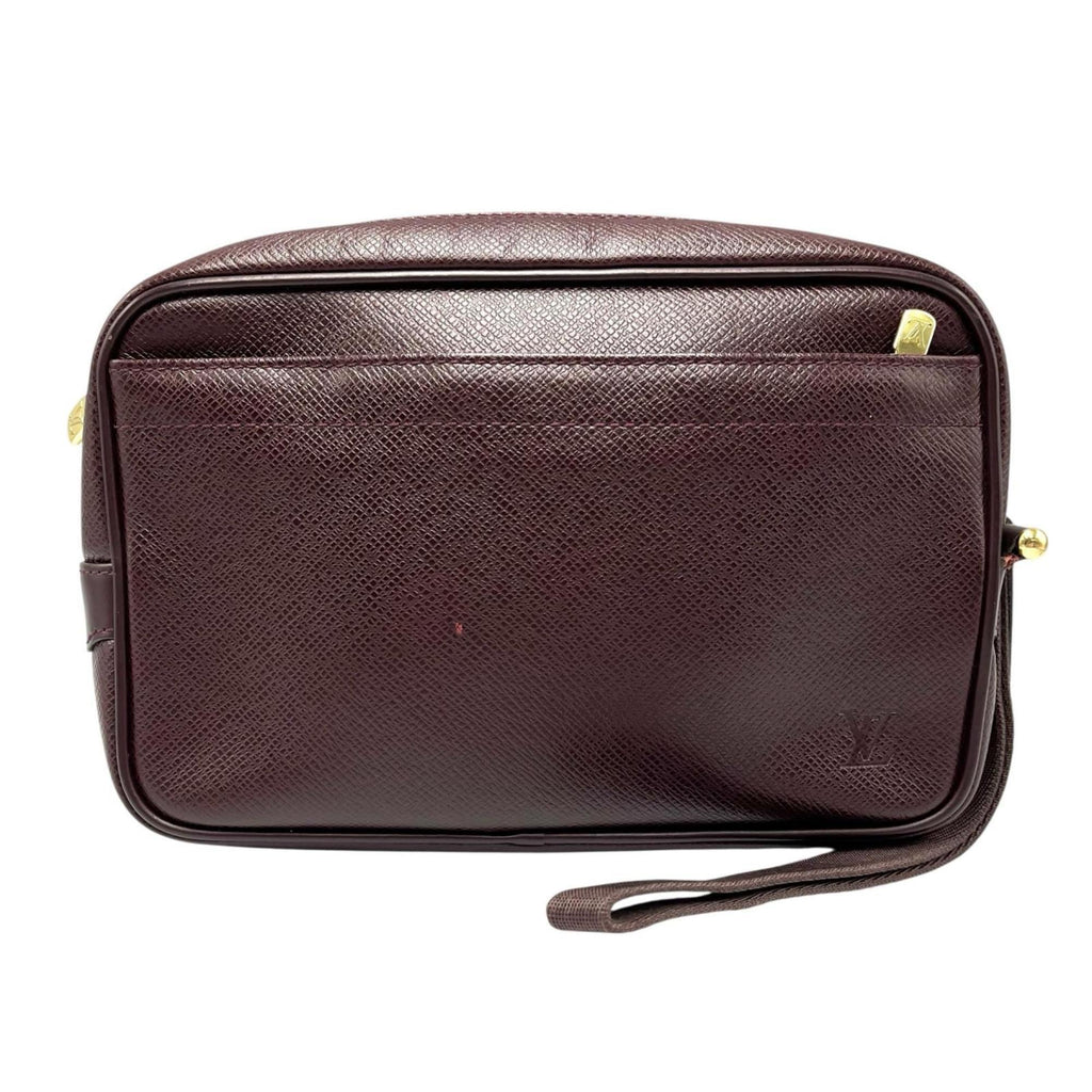 Louis Vuitton Brown Leather Clutch Bag